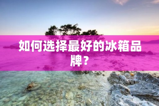 如何选择最好的冰箱品牌?