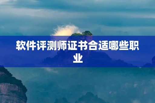 软件评测师证书合适哪些职业