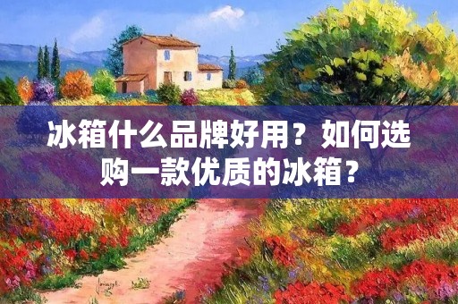 冰箱什么品牌好用?如何选购一款优质的冰箱?