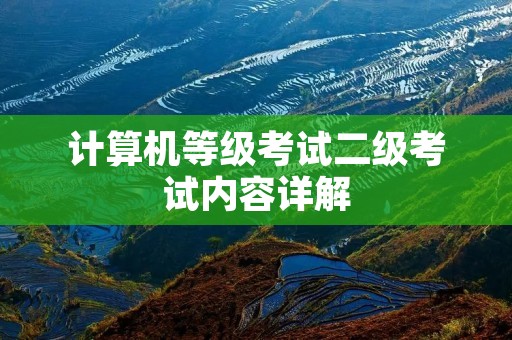 计算机等级考试二级考试内容详解