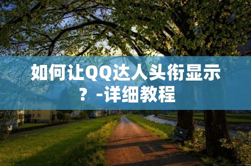 如何让QQ达人头衔显示?-详细教程 如何让QQ达人头衔显示?-详细教程