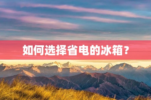 如何选择省电的冰箱?