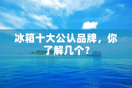 冰箱十大公认品牌,你了解几个?