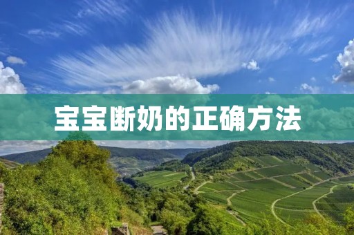 宝宝断奶的正确方法