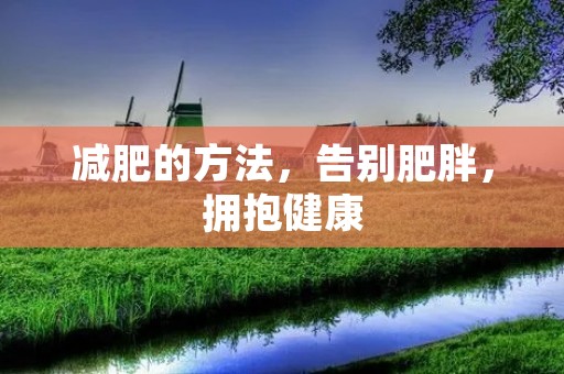 减肥的方法,告别肥胖,拥抱健康 减肥的方法,告别肥胖,拥抱健康