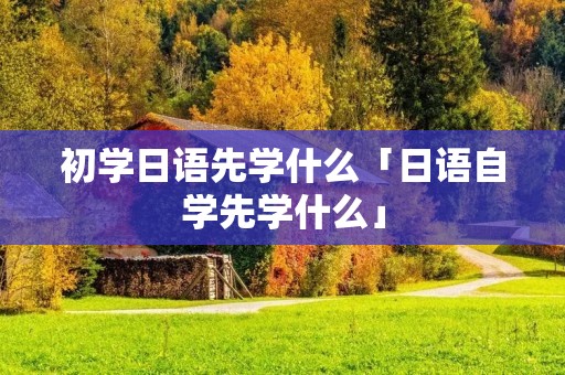 初学日语先学什么「日语自学先学什么」