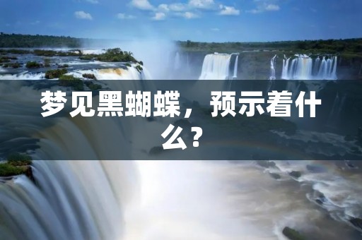 梦见黑蝴蝶,预示着什么?