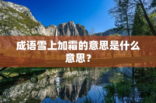 成语雪上加霜的意思是什么意思？