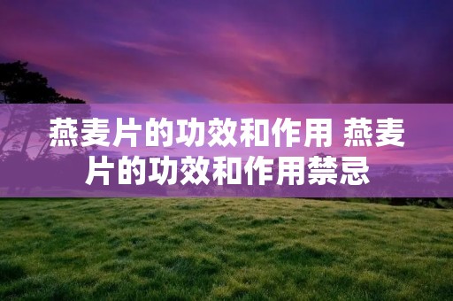 燕麦片的功效和作用 燕麦片的功效和作用禁忌