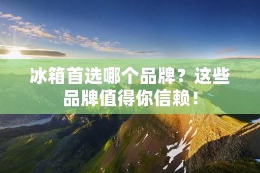 冰箱首选哪个品牌?这些品牌值得你信赖! 冰箱首选哪个品牌?这些品牌值得你信赖!