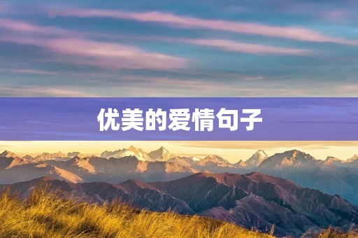 优美的爱情句子 优美的爱情句子