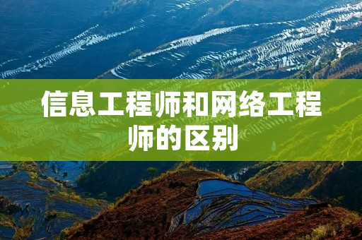 信息工程师和网络工程师的区别