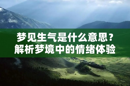 梦见生气是什么意思？解析梦境中的情绪体验
