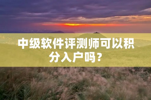中级软件评测师可以积分入户吗？
