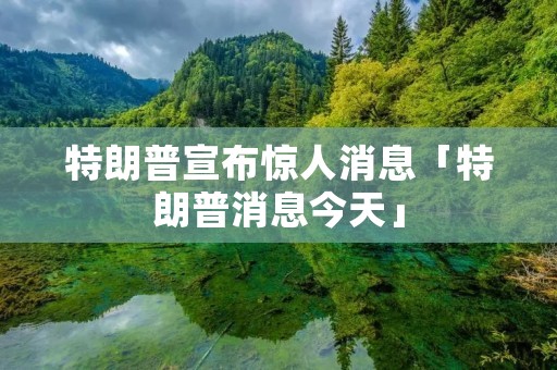 特朗普宣布惊人消息「特朗普消息今天」 特朗普宣布惊人消息「特朗普消息今天」