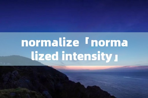normalize「normalized intensity」