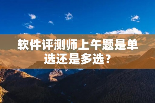 软件评测师上午题是单选还是多选？