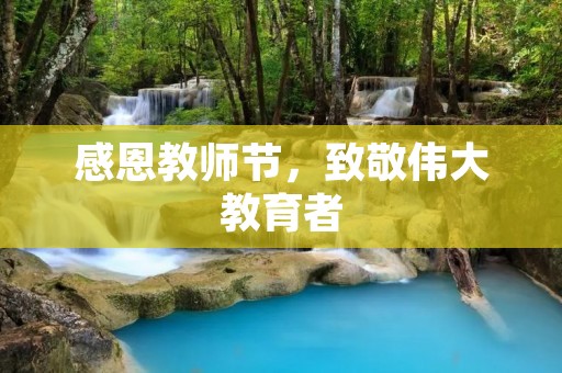 感恩教师节,致敬伟大教育者