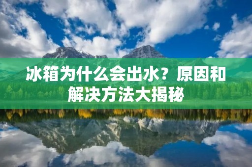 冰箱为什么会出水？原因和解决方法大揭秘
