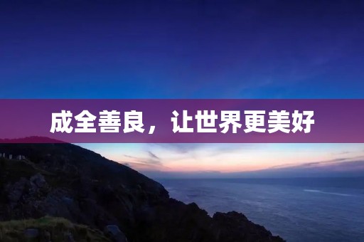 成全善良，让世界更美好