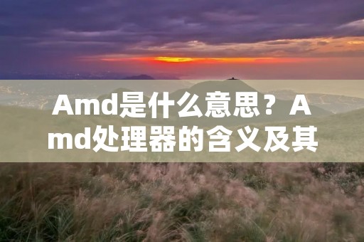 Amd是什么意思？Amd处理器的含义及其历史