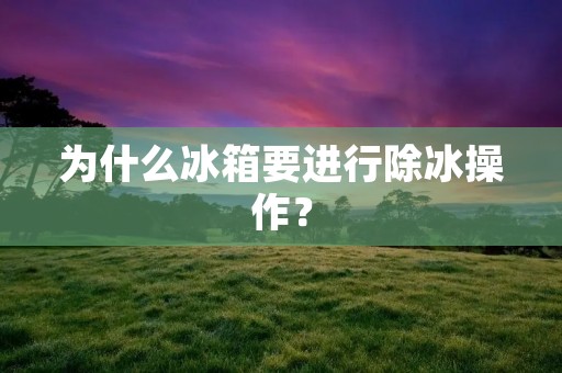 为什么冰箱要进行除冰操作? 为什么冰箱要进行除冰操作?