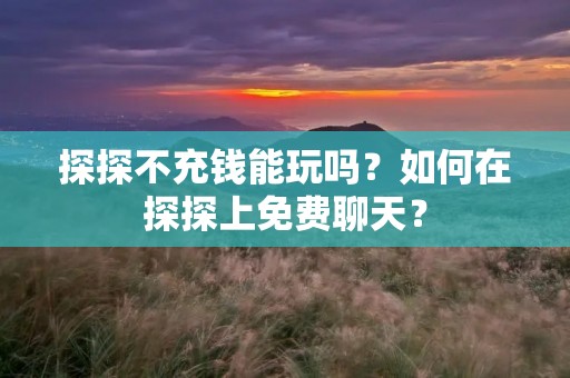探探不充钱能玩吗？如何在探探上免费聊天？