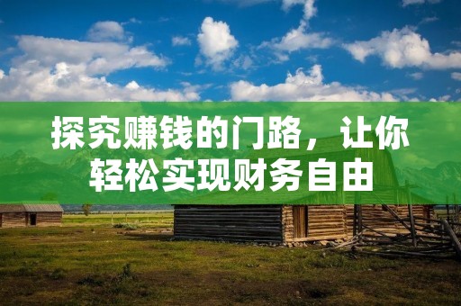 探究赚钱的门路，让你轻松实现财务自由