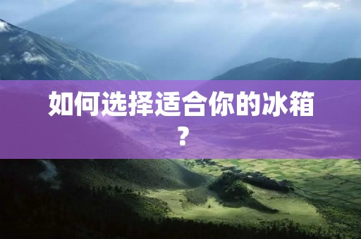 如何选择适合你的冰箱? 如何选择适合你的冰箱?