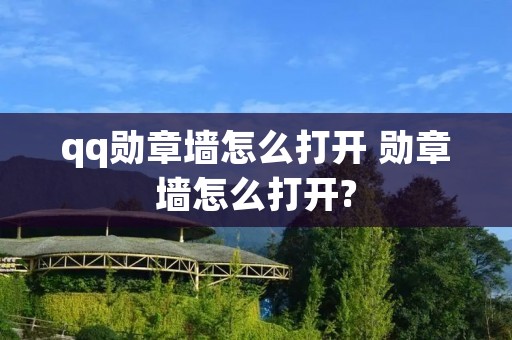 qq勋章墙怎么打开 勋章墙怎么打开?