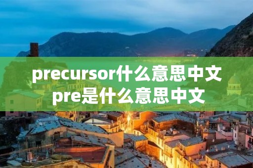 precursor什么意思中文 pre是什么意思中文 precursor什么意思中文 pre是什么意思中文