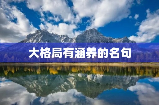 大格局有涵养的名句