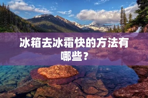 冰箱去冰霜快的方法有哪些? 冰箱去冰霜快的方法有哪些?