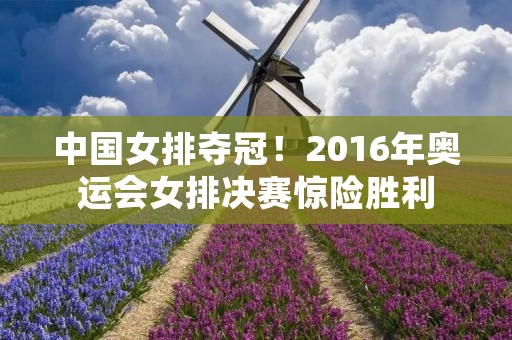中国女排夺冠！2016年奥运会女排决赛惊险胜利