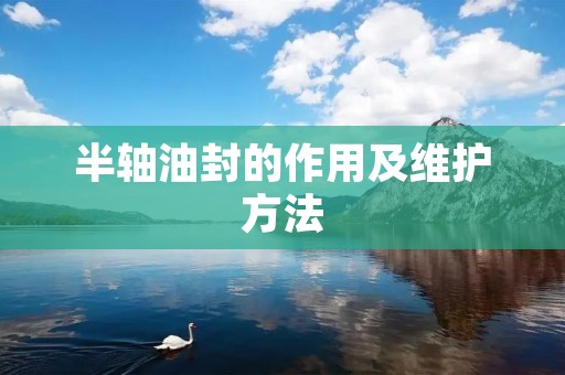 半轴油封的作用及维护方法