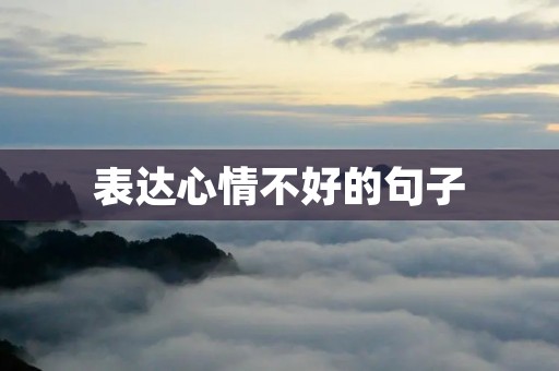 表达心情不好的句子