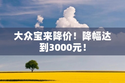 大众宝来降价!降幅达到3000元! 大众宝来降价!降幅达到3000元!