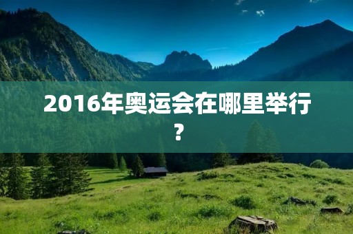 2016年奥运会在哪里举行? 2016年奥运会在哪里举行?