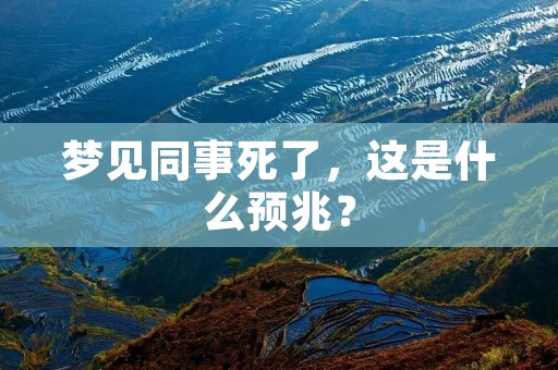 梦见同事死了,这是什么预兆?