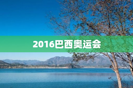 2016巴西奥运会：中国体育的辉煌时刻