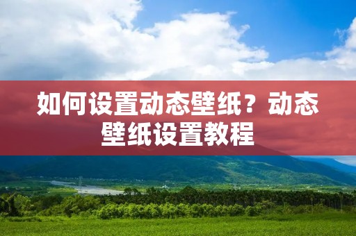 如何设置动态壁纸?动态壁纸设置教程 如何设置动态壁纸?动态壁纸设置教程