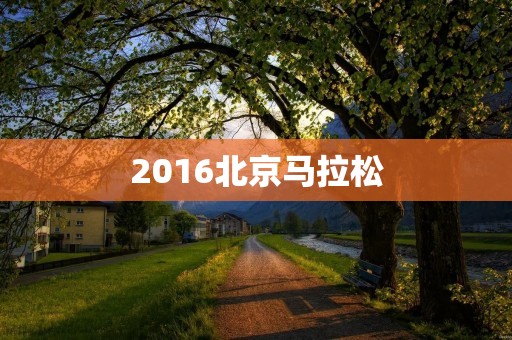 2016北京马拉松：纪念中国文化名城，传承健康生活方式
