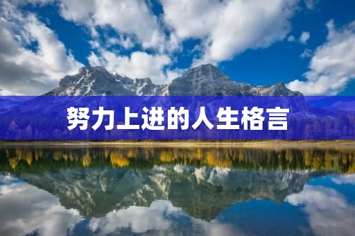 努力上进的人生格言 努力上进的人生格言