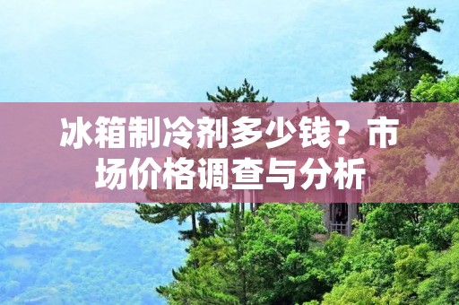 冰箱制冷剂多少钱?市场价格调查与分析