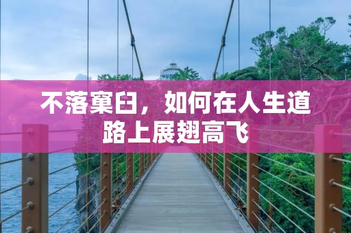 不落窠臼,如何在人生道路上展翅高飞 不落窠臼,如何在人生道路上展翅高飞