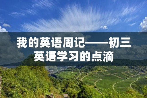 我的英语周记——初三英语学习的点滴 我的英语周记——初三英语学习的点滴