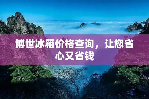 博世冰箱价格查询，让您省心又省钱