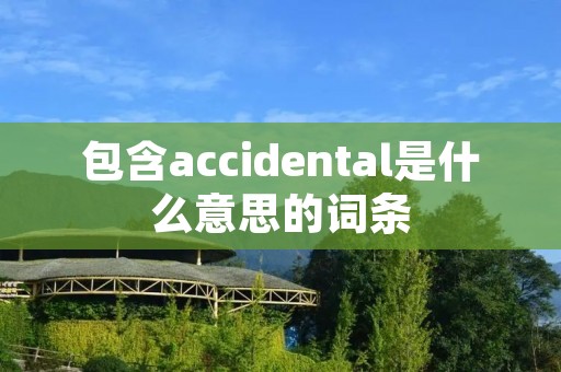包含accidental是什么意思的词条 包含accidental是什么意思的词条