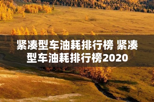 紧凑型车油耗排行榜 紧凑型车油耗排行榜2020
