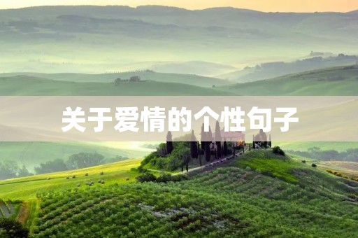 关于爱情的个性句子